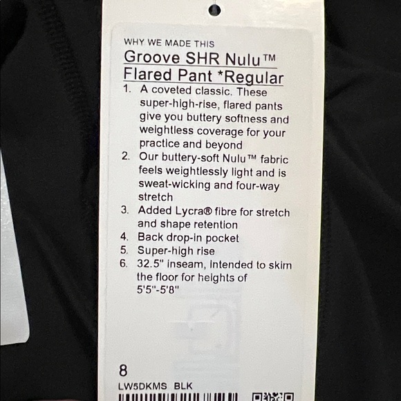 Lululemon Groove SHR Flared Leggings *Regular 32.5” Black Sizes 6 & 8 NWT - Picture 8 of 10